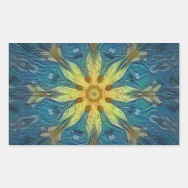 Adesivo Retangular Vinheta Abstrato submarina (Frente)