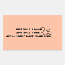 Adesivo Retangular Vinheta-ampola para utilizadores de cadeiras de ro