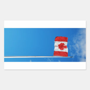 Adesivo Retangular Vinheta canadense de bandeira