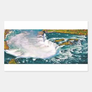 Adesivo Retangular Vinheta com uma tomada de ar de Niagara Falls