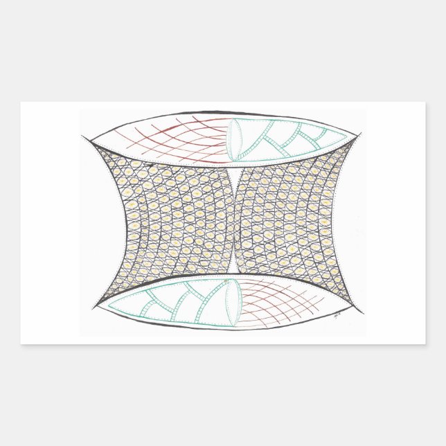 Adesivo Retangular Vinheta da cesta de cicatrização (Frente)