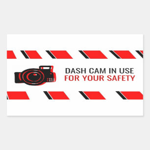 Adesivo Retangular Vinheta 'Dash Cam in Use'