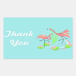 Adesivo Retangular Vinheta de aniversário feliz Flamingo Fandango Du