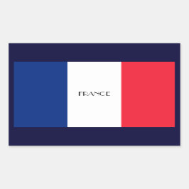 Adesivo Retangular Vinheta de bandeira francesa