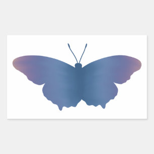 Adesivo Retangular Vinheta de Borboleta Gradiente Violeta