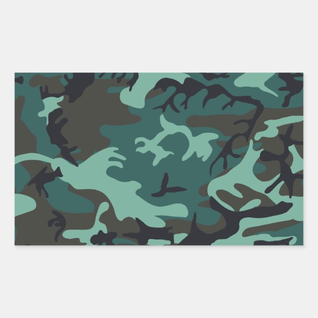 Adesivo Retangular Vinheta de Camuflagem Militar (Frente)