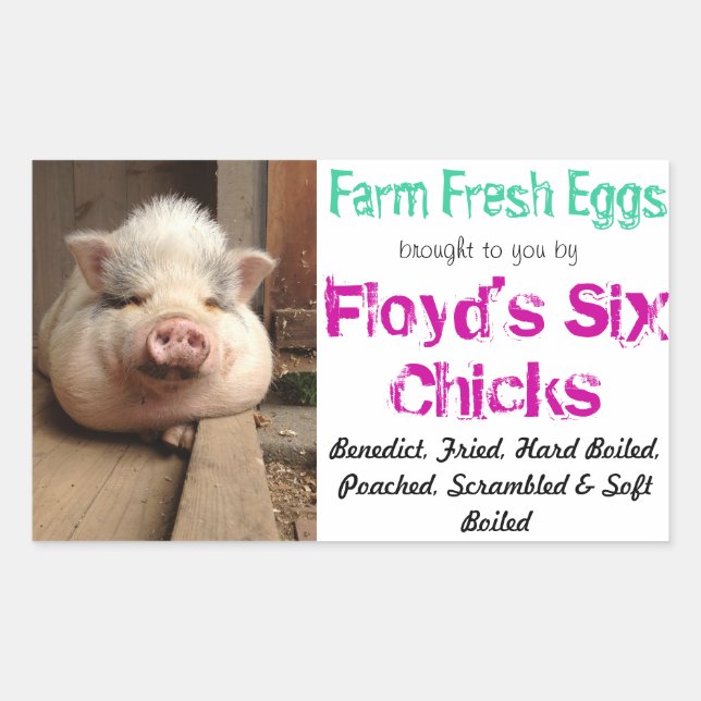 Adesivo Retangular Vinheta de cartão de ovo (Frente)