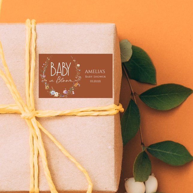 Adesivo Retangular Vinheta de Chá de fraldas de Outono Laranja Queima (Criador carregado)