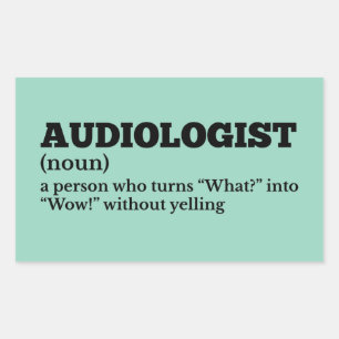 Adesivo Retangular Vinheta de Definição do Audiologista Witty
