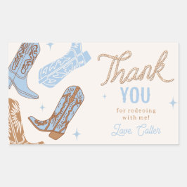 Adesivo Retangular Vinheta de Festa de aniversário de vaqueiro