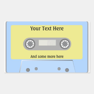 Adesivo Retangular Vinheta de fita cassete