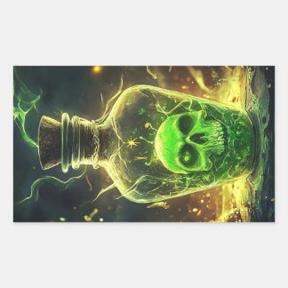 Adesivo Retangular Vinheta de Frasco Venenoso