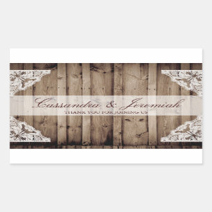 Adesivo Retangular Vinheta de Garrafa de Água de Cascata de rendas br