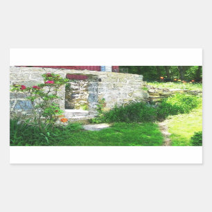 Adesivo Retangular Vinheta de Gellar de Raiz do País Antigo