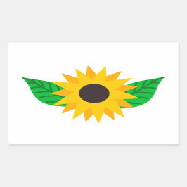Adesivo Retangular Vinheta de girassol