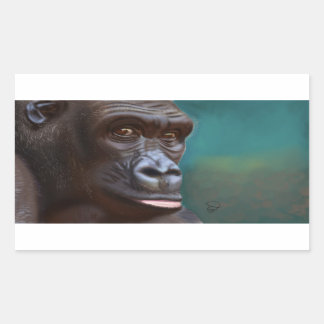 Adesivo Retangular Vinheta de gorila