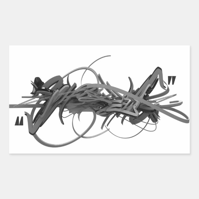 Adesivo Retangular vinheta de grafite 3d (Frente)