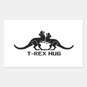 Adesivo Retangular Vinheta de Hug T-Rex