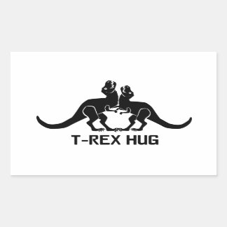 Adesivo Retangular Vinheta de Hug T-Rex