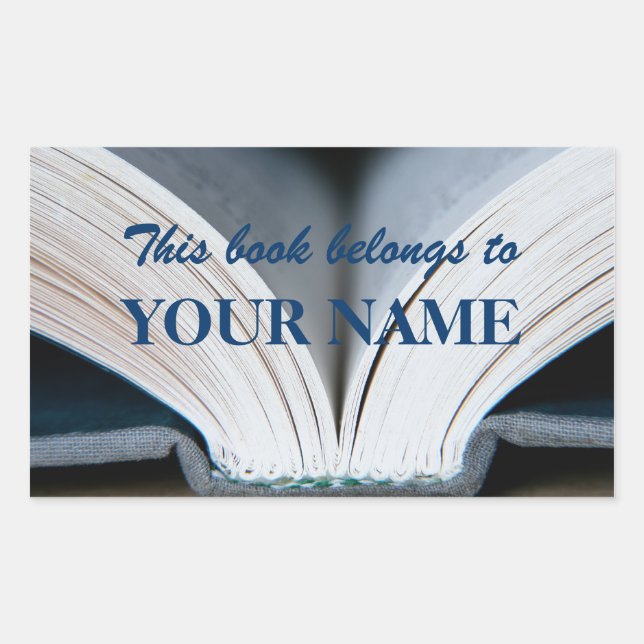 Adesivo Retangular Vinheta de Livro (Frente)