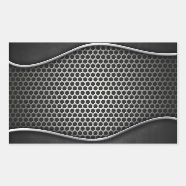 Adesivo Retangular Vinheta de metal (Frente)