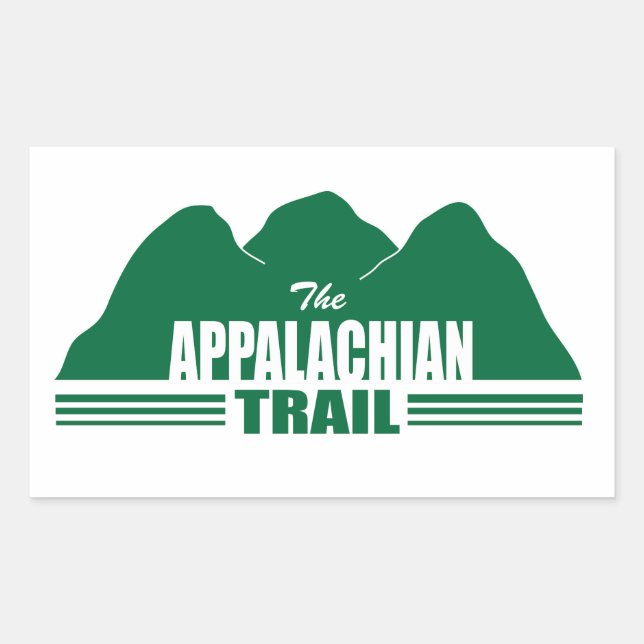 Adesivo Retangular Vinheta de Montanha Appalachian Trail (Frente)
