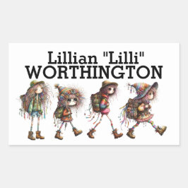 Adesivo Retangular Vinheta DE NOME