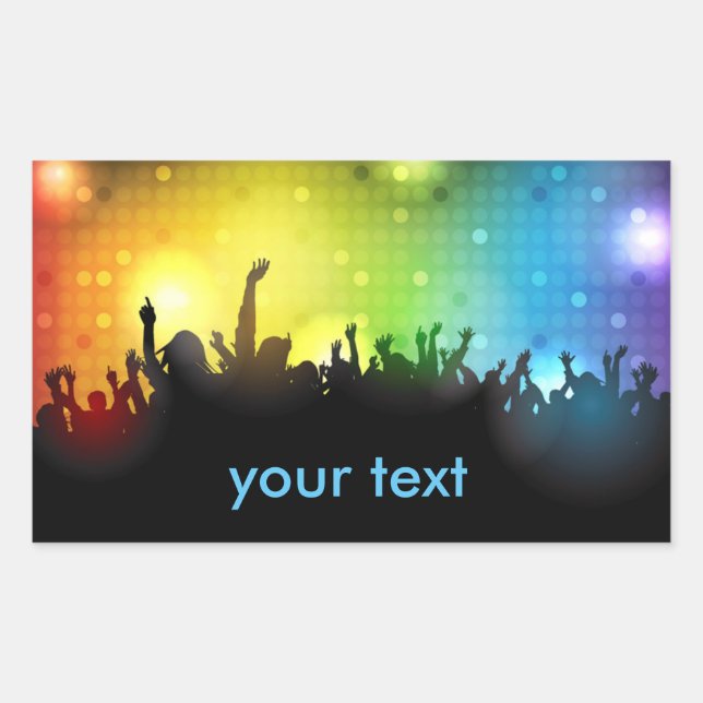 Adesivo Retangular Vinheta de partido girável DJ (Frente)