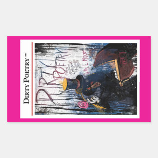 Adesivo Retangular Vinheta de poesia suja