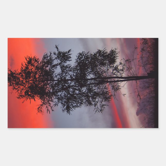 Adesivo Retangular Vinheta de pôr do sol de tempestade (Frente)