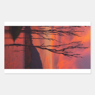 Adesivo Retangular Vinheta de pôr do sol Lake Awoonga