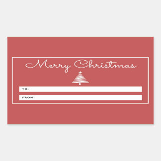 Adesivo Retangular Vinheta de presentes de Natal feliz