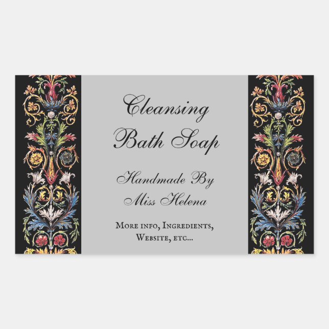 Adesivo Retangular Vinheta de produtos editáveis de arte iluminada gó (Frente)