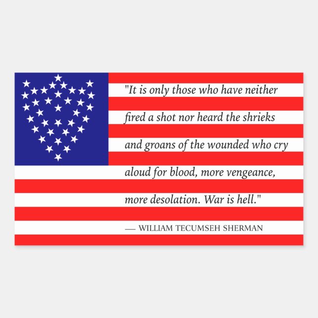 Adesivo Retangular Vinheta de Sinalizador de Batalha do General Sherm (Frente)