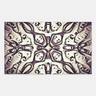 Adesivo Retangular Vinheta de Skulls Trippy