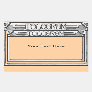 Adesivo Retangular Vinheta de telegrama personalizável Deco Steampunk