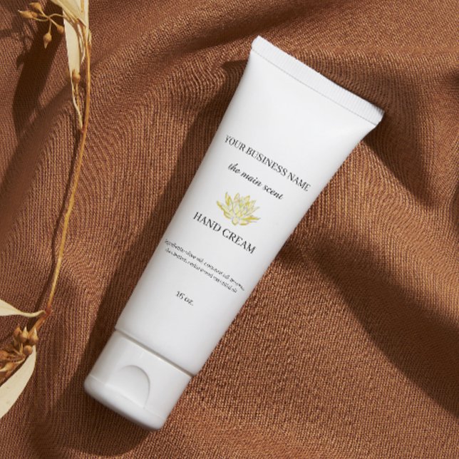 Adesivo Retangular Vinheta de tratamento de pele de creme de lótus am (Yellow lotus hand cream skin care sticker)