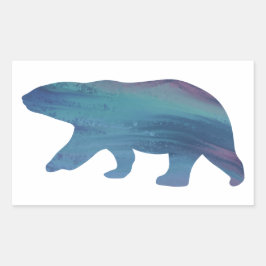 Adesivo Retangular Vinheta de Urso Polar de Estilo Acrílico