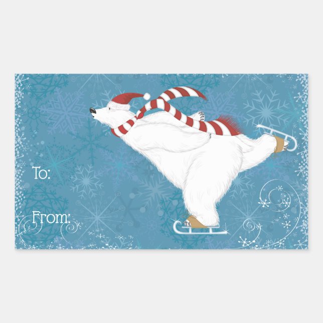 Adesivo Retangular Vinheta De Urso Polar De Ice (Frente)