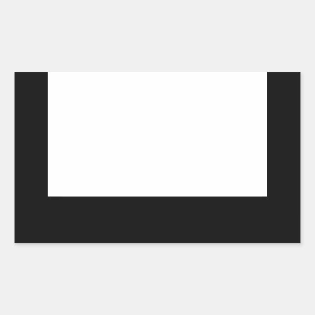 Adesivo Retangular Vinheta Design branco-R mínima de quadro preto (Frente)
