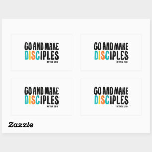 Adesivo Retangular Vinheta DGD "Go and Make Discíples"