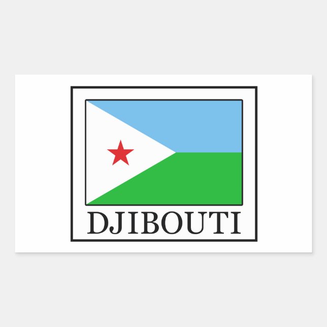 Adesivo Retangular Vinheta Djibouti (Frente)