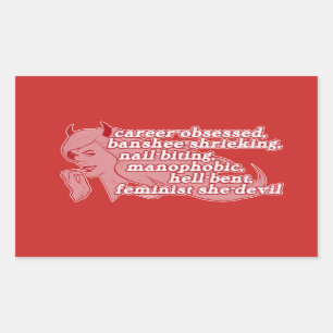 Adesivo Retangular Vinheta do diabo