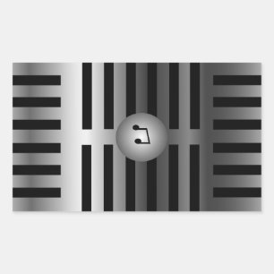 Adesivo Retangular Vinheta do microfone