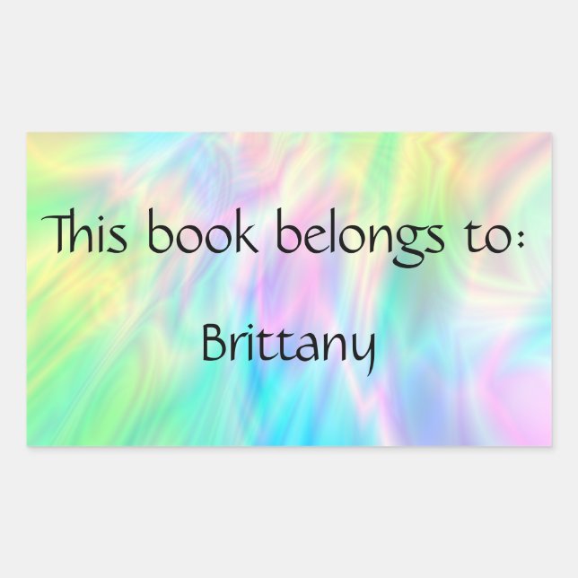 Adesivo Retangular Vinheta do Pastel Bookplate (Frente)