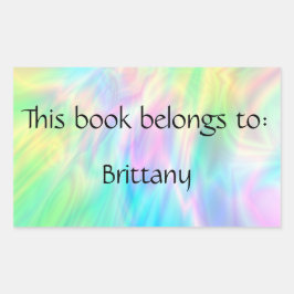 Adesivo Retangular Vinheta do Pastel Bookplate