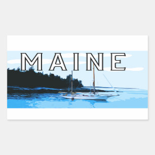 Adesivo Retangular Vinheta do tema Maine