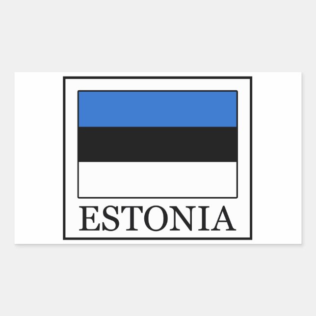 Adesivo Retangular Vinheta Estônia (Frente)