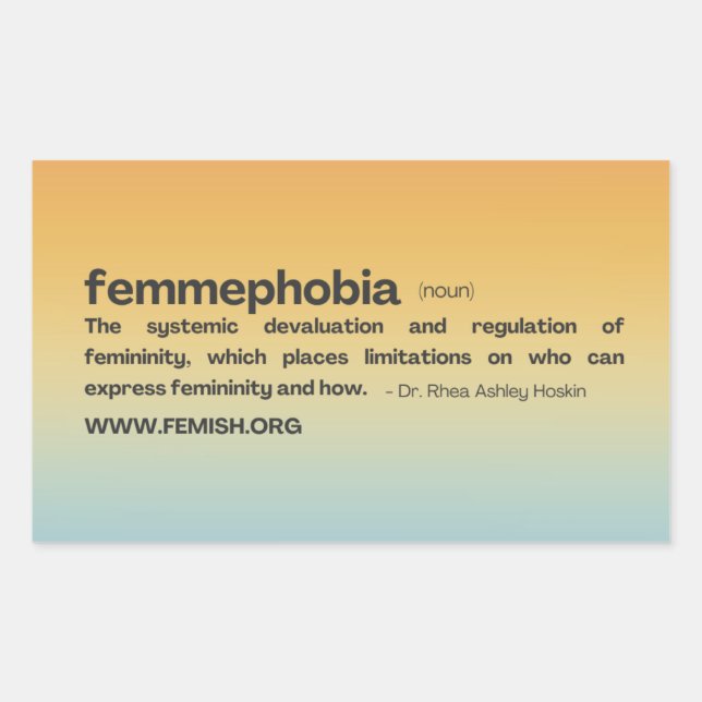 Adesivo Retangular Vinheta FEMMEPHOBIA Sunset (Frente)