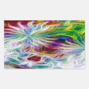 Adesivo Retangular Vinheta Flores Fractais